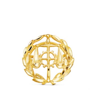 Insignia Relaciones Laborales 16 x 16 mm Oro Amarillo 18K Emblema Ojal