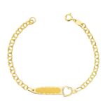 Pulsera Tipo Esclava Hungarina Oro Amarillo 18K 13cm Corazón