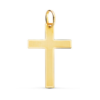Cruz 29 x 20 mm en Oro Amarillo de 18K Plana