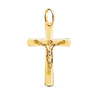 Cruz Cristo 25 x 16 mm en Oro Amarillo de 18K
