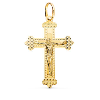 Cruz Cristo 35 x 23 mm Oro Amarillo 18K Lisa Puntas Talladas