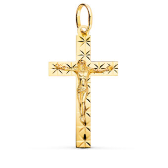 Cruz Cristo 34 x 19 mm Oro Amarillo 18K Tallas Diamantadas