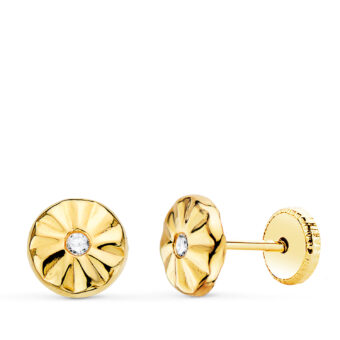 Pendientes Bebé 6,5 mm Esfera Oro Amarillo 18 Quilates Circonita