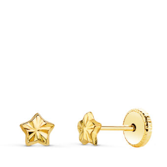 Pendientes Bebé 4 x 4 mm Estrella Oro Amarillo 18K