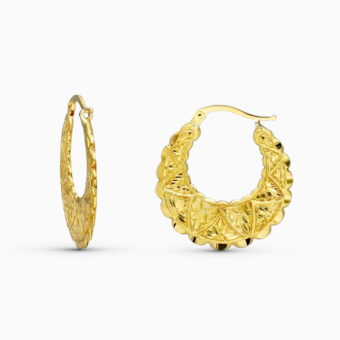 Pendientes Aro Plano 25 x 1 mm Oro Amarillo 18 Quilates Tallas