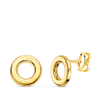 Pendientes 9 mm Oro Amarillo 18 Quilates Discos