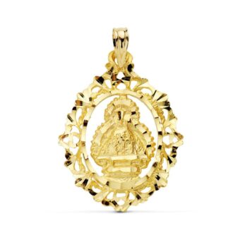 Medalla Virgen de la Cabeza 28 x 21 mm en Oro Amarillo 18K con Cerco