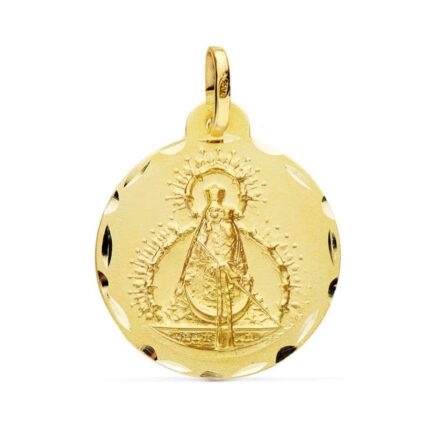 Medalla Virgen de la Cabeza 22 mm en Oro Amarillo 18K Tallada