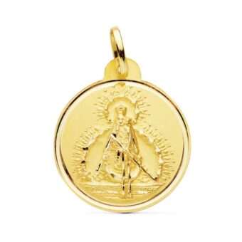 Medalla Virgen de la Cabeza 22 mm en Oro Amarillo 18K con Bisel