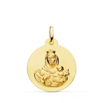 Medalla Virgen del Carmen 22 mm Oro Amarillo 18K