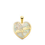 Colgante Mamá 16 x 14 mm Oro Bicolor 18 Quilates Corazón