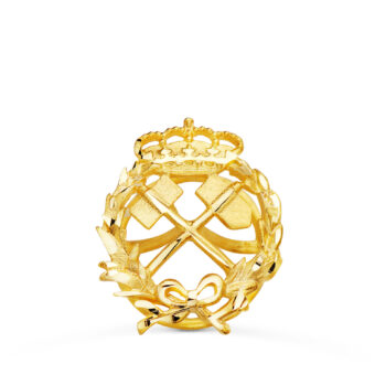 Insignia Ingeniería de Minas 17 x 14 mm Oro Amarillo 18K Emblema Ojal