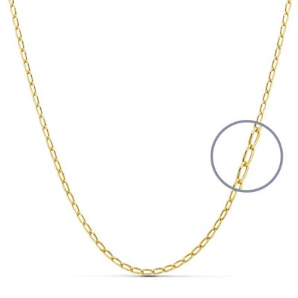 Cadena Bilbao Maciza de Oro Amarillo 18K con 50 cm de Largo y 1,7 mm de Grosor