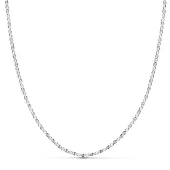 Cadena Diamantada Maciza de Oro Blanco 18K con 1,5 mm Grosor y 45 cm de Largo
