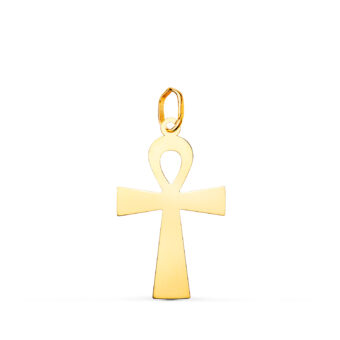 Cruz de la Vida 22 x 13 mm en Oro Amarillo de 18 Quilates