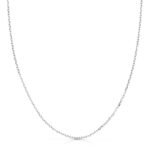 Cadena Forzada Maciza de Oro Blanco 18K con 1 mm y 40 cm de Largo