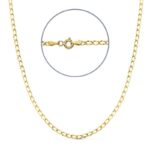 Cadena Bilbao Hueca de Oro Amarillo 18K con 45 cm de Largo y 2 mm Ancho de Grosor