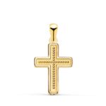 Cruz Redondeada 19×13 mm en Oro Amarillo de 18K Bolitas