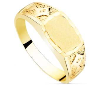 Sello Hombre 10 x 7 mm Oro Amarillo 18K Cabeza Rectangular