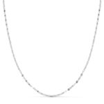Cadena Diamantada Maciza en Oro Blanco 18K con 1,5 mm Grosor y 45 cm de Largo