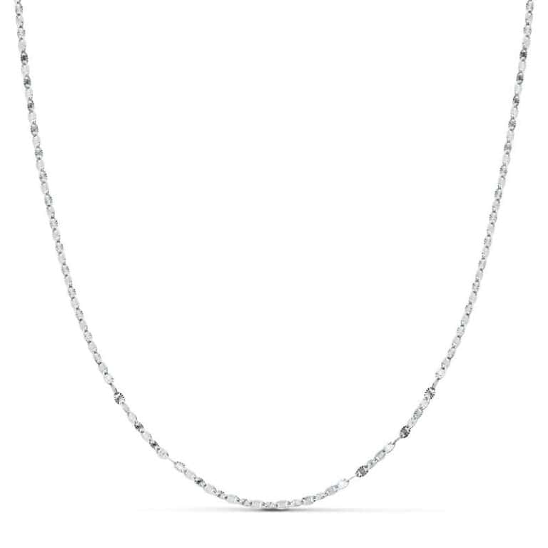 Cadena Diamantada Maciza en Oro Blanco 18K con 1,5 mm Grosor y 45 cm de Largo - Imagen 1