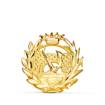 Insignia Ingeniero de Caminos 15 x 15 mm Oro Amarillo 18K Emblema Ojal