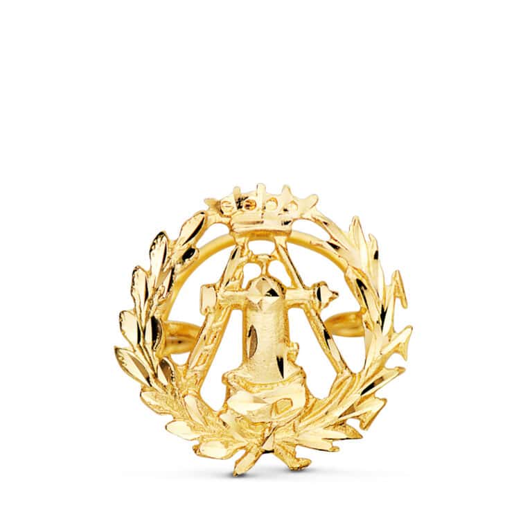 Insignia Topógrafo 15 x 15 mm Oro Amarillo 18K Emblema Ojal - Imagen 1