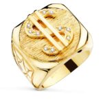 Sello Hombre 22 x 20 mm Oro Amarillo 18K Símbolo Dólar