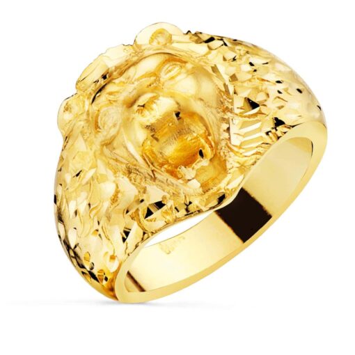 Sello Hombre 17 mm ancho en Oro Amarillo 18K León