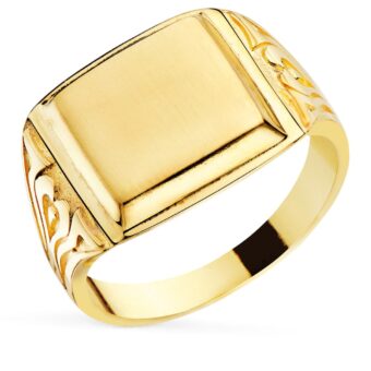 Sello Cadete 11 x 10 mm Oro Amarillo 18K Cabeza Rectangular