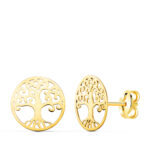 Pendientes Árbol de la Vida 10 mm Oro Amarillo 18 Quilates Calado