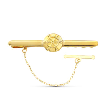 Pisacorbatas de Oro Amarillo 18K con Simbolo Timón