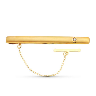 Pisacorbata de Oro Amarillo 18K con Circonita