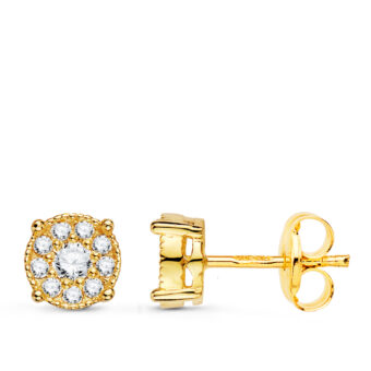 Pendientes 6,5 X 6,5 mm Oro Amarillo 18K Cuajo 0,365 ct