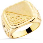 Sello Hombre 20 x 19 mm Oro Amarillo 18K Cuadrado Tallado