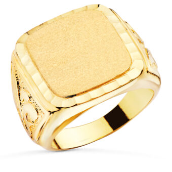 Sello Hombre 18 x 16 mm Oro Amarillo 18K Cuadrado