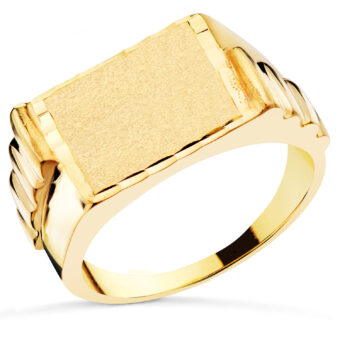 Sello Hombre 16 mm Oro Amarillo 18K Base Mate