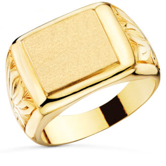 Sello Hombre 13 x 12 mm Oro Amarillo 18K Floral
