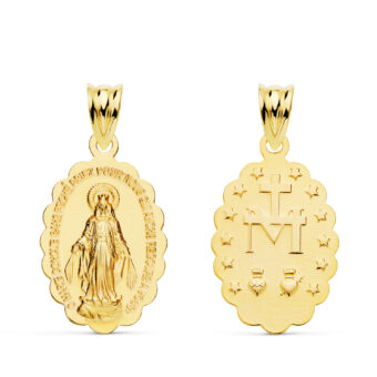 Medalla Virgen Milagrosa 20 x 15 mm Oro Amarillo 18K Escapulario