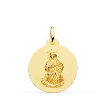 Medalla Virgen de la Inmaculada Concepción 22 mm Oro Amarillo 18K Mate