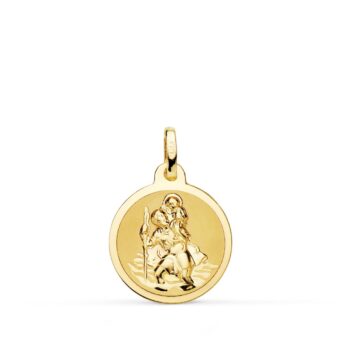 Medalla San Cristóbal 16 mm Oro Amarillo 18K con Brillo