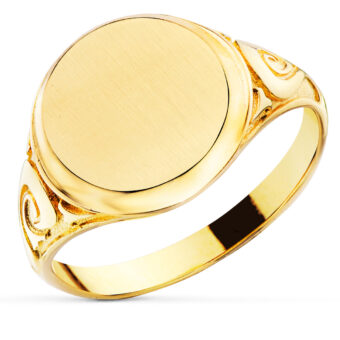 Sello Cadete 14 mm Oro Amarillo 18K Cabeza Redonda