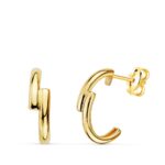 Pendientes 13 x 4 mm Oro Amarillo 18 Quilates Medios Aros