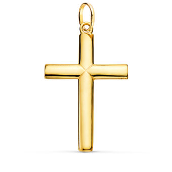 Cruz 38 x 24 mm en Oro Amarillo de 18K Plana