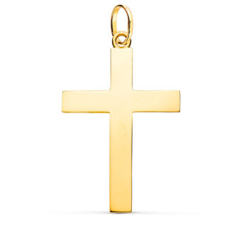 Cruz 38 x 24 mm en Oro Amarillo de 18K Plana