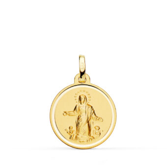Medalla Virgen de la Asunción 18 mm Oro Amarillo 18K con Bisel
