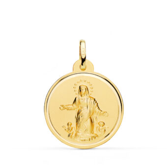 Medalla Virgen de la Asunción 22 mm Oro Amarillo 18K con Bisel