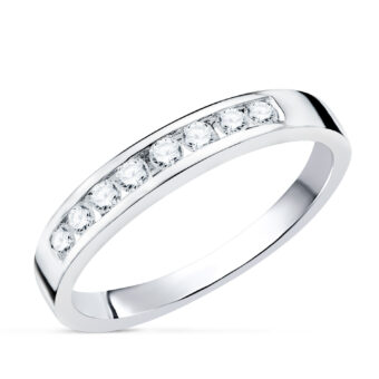 Media Alianza Compromiso Oro Blanco 18K Diamantes 0,24ct