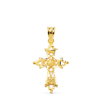 Cruz de Jerusalén 30 x 20 mm Oro Amarillo 18K Filigranas Punta