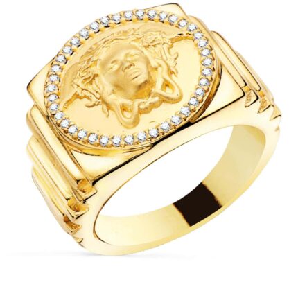 Sello Hombre 19 mm Oro Amarillo 18K Medusa Greca
